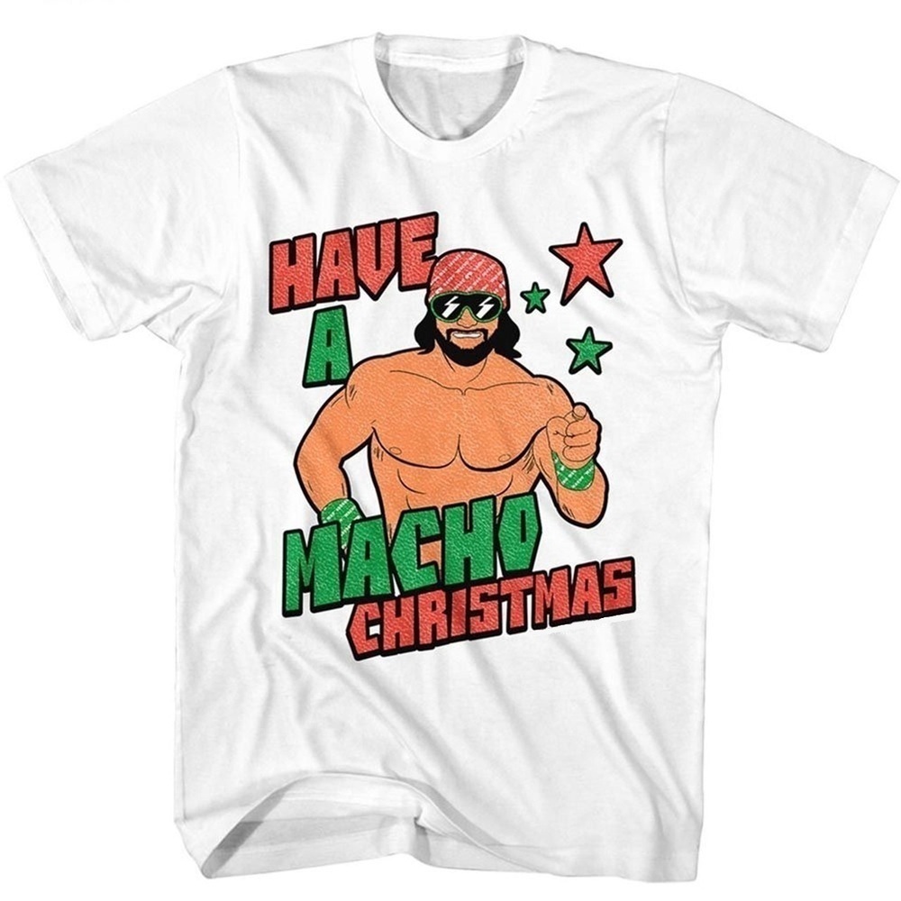 Macho Man Christmas T Shirt Holiday Wrestling Graphic Fan Gift Retro Meme Tee